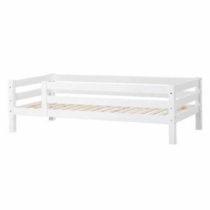 Hoppekids ECO Luxury Juniorseng med 3/4 sengehest 90x200 cm - Fleksibel indlægsbund - Hvid