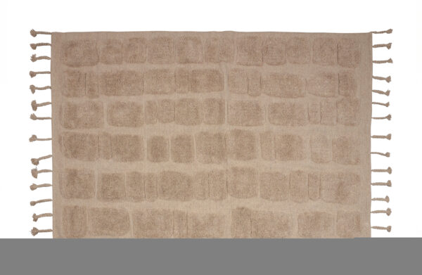 BEPUREHOME Brick gulvtæppe med murstensprint, rektangulær - beige uld og bomuld (170x240)