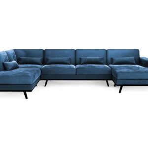 Copenhagen U-sofa, Blå Velour (Venstrevendt)