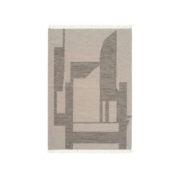 KRISTINA DAM STUDIO Contemporary Kelim gulvtæppe -beige uld og bomuld (200x140)