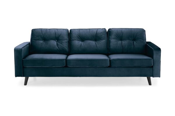 Monroe 3 Pers. Sofa, Mørkeblå Velour