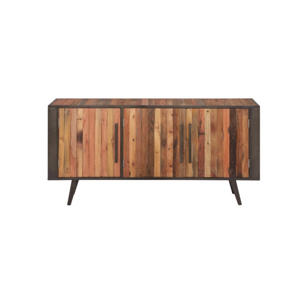 NOVASOLO TV-bord, m. 3 låger - brun genbrugstræ og jern