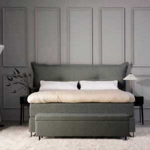 Jensen - Prestige Kontinentalseng 180 x 210 cm - Dobbelt seng med ekstra længde - Inkl. Topmadras og ben
