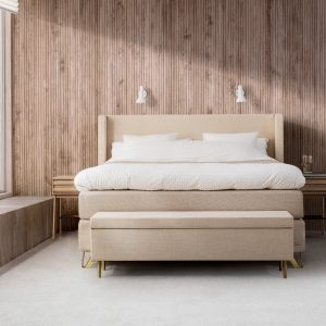 Jensen - Supreme Kontinentalseng 180x200 cm - Dobbelt seng inkl. topmadras og ben